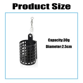 Pack of 10 Fishing Metal Cage Fishing Feeder Basket Feeder Basket Fishing with Swivel Snap, Round Feeder Accessories (30)