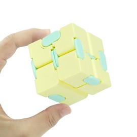 Infinity Cube Fidget Toy Stress Relief for Adults and Kids , Fidget Toy Cute Puzzle Flip Cube for Anxiety Relief and Killing Time… (Yellow)