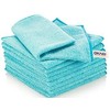 Okaei Microfibre Cloths Pack of 12, Cleaning Cloths, Tea Towels, Microfibre Cloths, Cleaning Cloths, Window Cloths, Multi-Purpose Cloths, Very Absorbent, 40 x 40 cm, Weight: 280 g/m², Blue