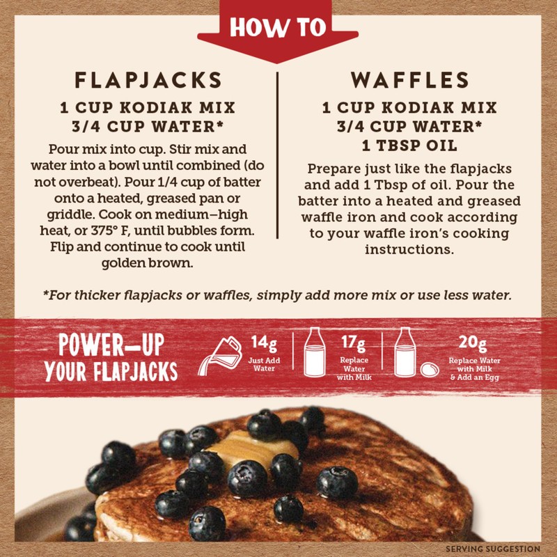 Kodiak Cakes Power Cakes, Pancake & Waffle Mix, Blueberry, High