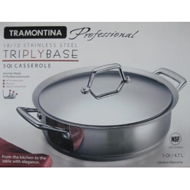 Tramontina Professional Series Stainless Steel Tri-ply Base 5 Qt Casserole