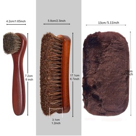 Kinear Premium Horsehair Brushes,High Shine Polishing Buffing Brushes with Natural Horsehair Bristle, Plush Polishing Glove for Boots, Shoes, Car Seats, Sofas Buffing Polishing
