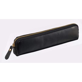Raymay Fujii NF2803B Pencil Case, Bloomsbury, Leather Pen Case, Leather, Black