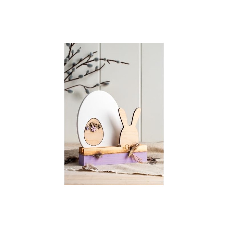 Rayher 64665505 Wooden Easter Eggs, 9 Pieces, 2 - 8