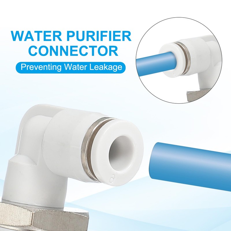 PATIKIL Push-to-Connect-Anschlussstück, 5 Stück pneumatischer Luft-Winkel-Schnellverbinder, 1/2 Zoll PT Außengewinde