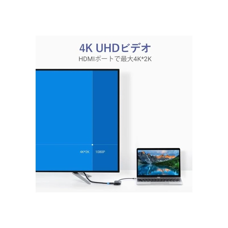 VENTION 0.15M Gray HDMI USB Type C Docking Station