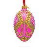 Jewels on Pink Glass Egg Ornament 4 Inches