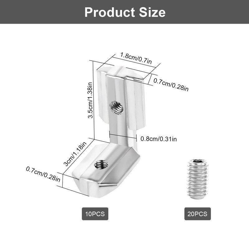 T-Nut Inner Angle Pack of 10 Inner Angle Connector 4040