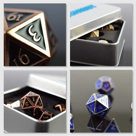 Shibby Pen & Paper 7-Piece Polyhedral Metal Dice Set