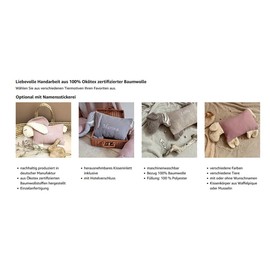 Glückspilz Cuddly Toy Baby | Children's Stuffed Toy Rabbit | Baby Pillow 25 x 35 cm | Children's Pillow I Plush Toy | Waffle Pique I Pink