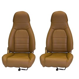 AutoBerry Compatible with Mazda Miata Front Seat Cover Kit Standard Seats Tan Leatherette 1990-1996