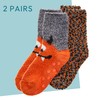 Boys 2 Pairs Fluffy Snuggle & Popcorn Socks Cosy Bed