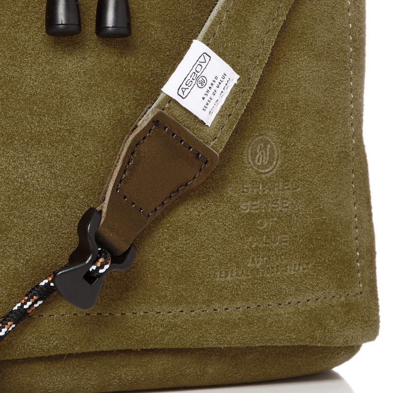 ASSOB WATER PROOF SUEDE DRAW STRING BAG, Khaki