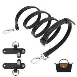 GADITIEK Strap for Longchamp - Punch-Free Adjustable Buckle Design Suit For longchamp mini bag strap - Leather Brown (Black)