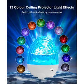 Lysumurl Northern Lights Projector with Bluetooth Speaker, 2200mAh Galaxy Projector Sensory Light, 13 Light Effects Dimmable Aurora Night Light with Remote, Mood Light for Bedroom Room Decor