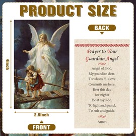 Motiskyy 100 Pcs Guardian Angel Prayer Cards Prayer to Your Guardian Angel Laminated Cardstock Catholic Holy Cards with Scripture of Protection Inspirational Christian Gift, 4x2. 5 Inch