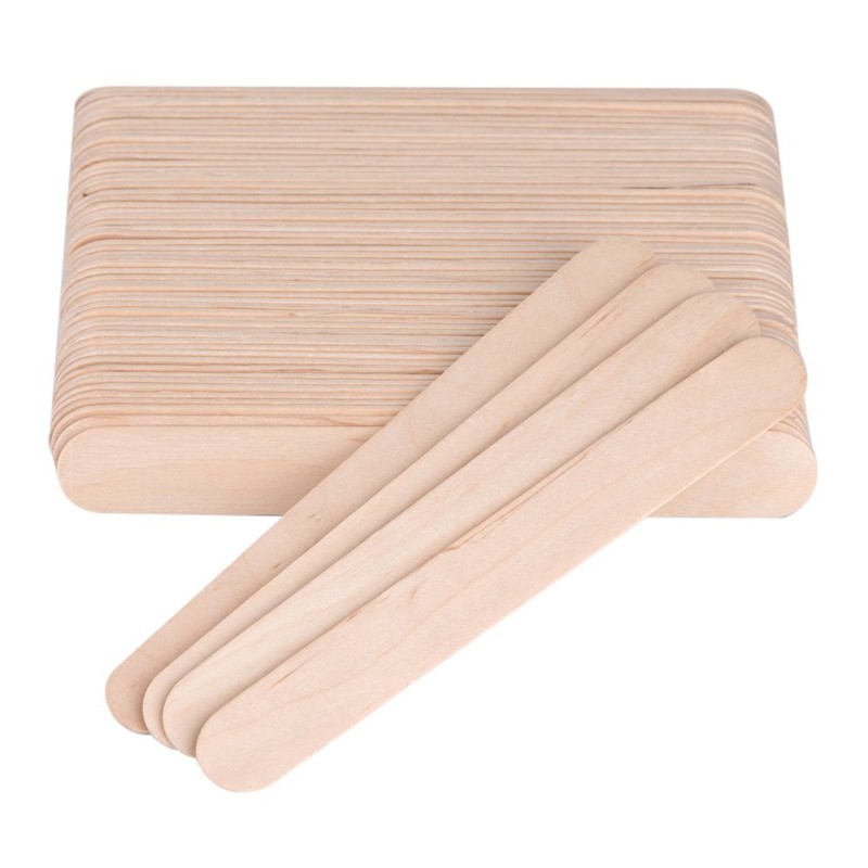 100 Piezas Bolsa de Cera Aplicador de Espátula de Madera