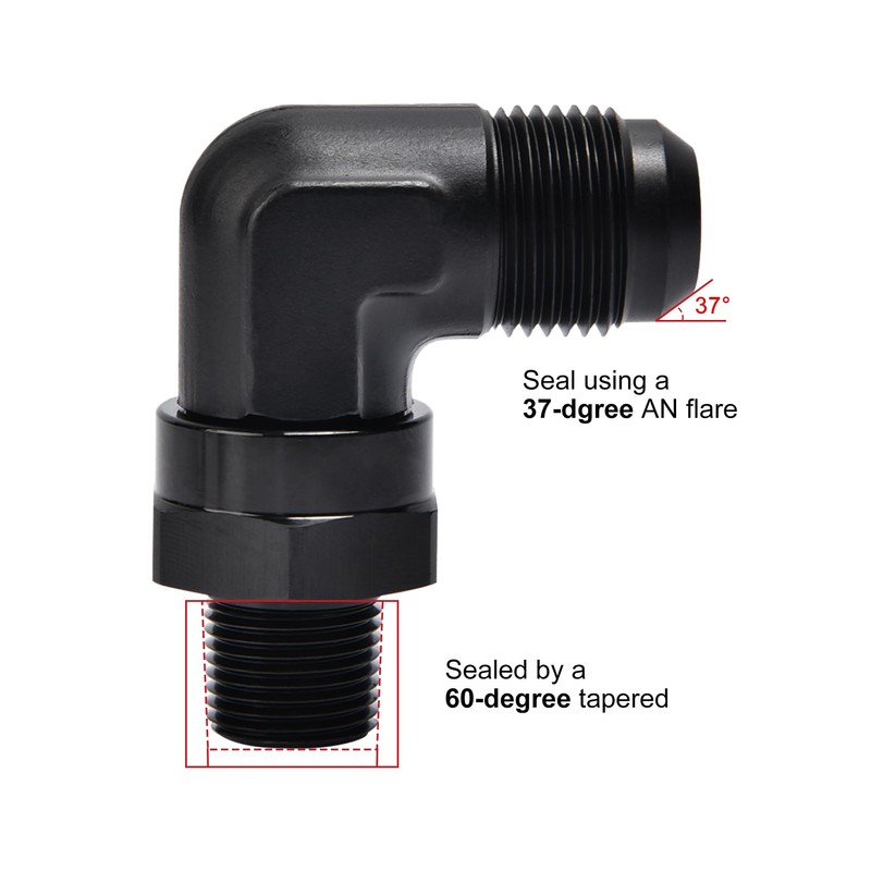 EVIL ENERGY 10AN Male Flare to 3/8" NPT 90 Degree