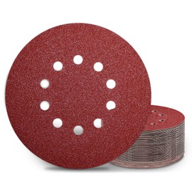 KONGMING 225mm Sanding Disc 25 Pcs 10 Hole Hook and Loop Grit P40 Sanding Pads 9 Inch Sandpaper for Drywall Sander Long Neck Sander Sanding Giraffe