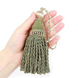 Fenghuangwu 2 Pcs 6" Large Key Tassel with 4.3" Loop Elegant Hand Crafted Tassels
