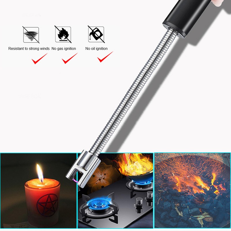 Portable Windproof BBQ Lighter Charging Long Hose Arc Lighter for