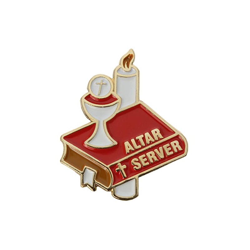 Church Service Altar Server Lapel Pin with Bible