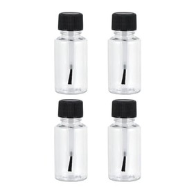 4Pcs Empty Nail Polish Bottles with Brush, Transparent 20ml Empty Refillable Nail Polish Bottles, Glass Nail Varnish Bottles Containers with Brush Cap for Nail Art Nail Polish Nail Art and Polish