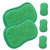 Baluue 2sets Convenient Scrub Sponge Compact Dish Sponges Yellow Cleaning