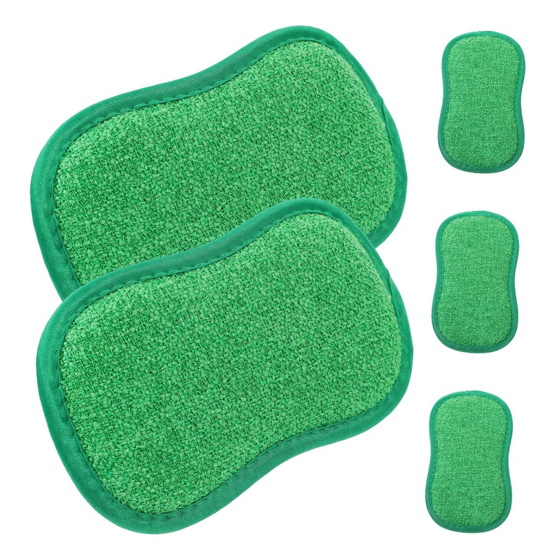Baluue 2sets Convenient Scrub Sponge Compact Dish Sponges Yellow Cleaning