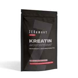 Creatin Monohydrat Pulver 100g, Kreatin Monohydrat in mikronisierter Qualität mit optimal hochdosiert | Reines, 100% Vegan, ohne Zusätze | Für 29 Tage | Zenement