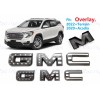 Auto Front & Rear GMC Black USA Flag OVERLAY Emblem