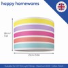 Modern and Cute Multi Coloured Rainbow Stripe Cotton Fabric Lamp