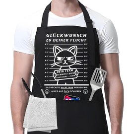 Farewell Gift Colleagues – Congratulations to Your Escape – BBQ Apron for Men Women Farewell Colleague Gift Ideas, Funny Cooking Apron New Job Retirement Gift Farewell Gifts, Farewell gift
