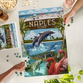Lantern Press 1000 Piece Jigsaw Puzzle, Naples, Florida, Montage