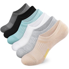 Airacker No Show Socks Womens Athletic Cushioned Low Cut Sports Running Ankle Socks for Women 6 Pairs
