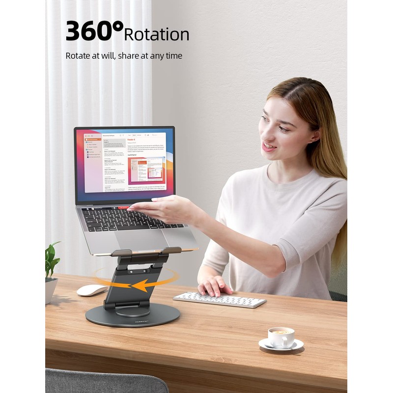 Nulaxy Telescopic 360 Rotating Laptop Stand for Desk Adjustable Height