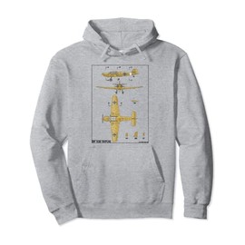 Messerschmitt Bf 108 Taifun WW2 German Plane Diagram Pullover Hoodie
