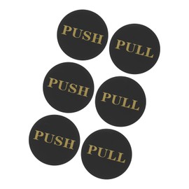 GLOKUUCA Push Pull Door Sign - 2 Pack Self-Stick Door Safety Sign Fits for Stores Cafes Shops Rectangle Acrylic - (1.6 x 3.9-inch, Black)