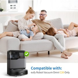 23-in-1 Replacement Parts Kit for Eufy RoboVac C20 Omni – Includes 2 Roller Brushes, 4 HEPA Filters, 6 Mop Pads, 6 Side Brushes, 6 Dust Bags, Cleaning Tool & Screwdriver