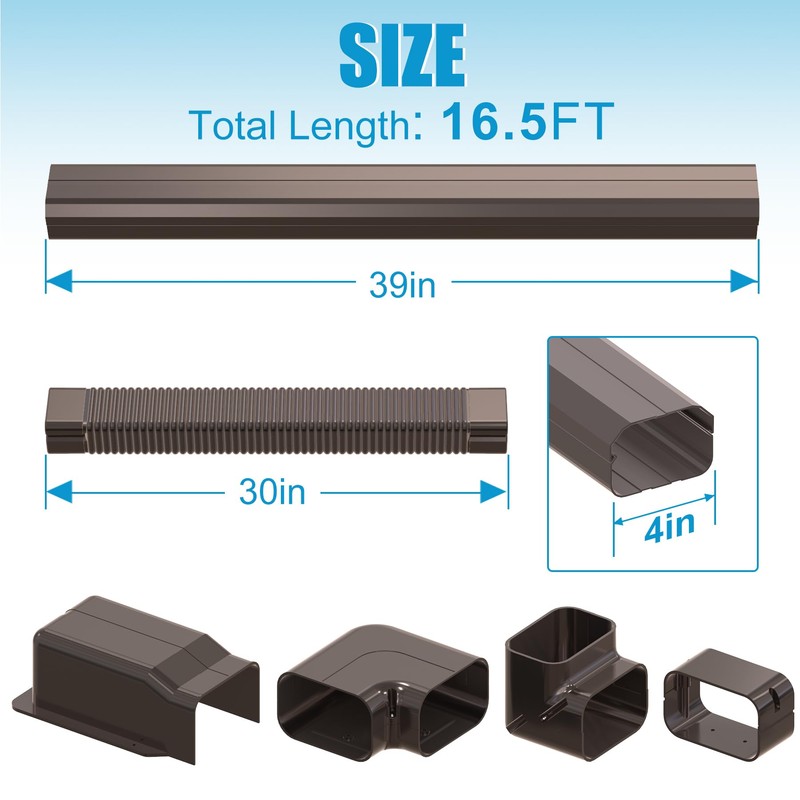 Air Jade Line Set Cover for Mini Split, 4" 16.5