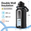 64oz Insulated Magnetic Water Bottle - Stainless Steel Vacuum Flask