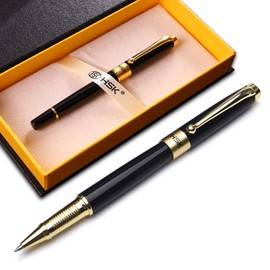 HSK Ballpoint Pens Luxury gift Pen Black Refill Line width 0.5mm,Best Ball Pen Gift Set for Men & Women Professional Executive,Office,Nice Pens Classy Gift Box (Black)