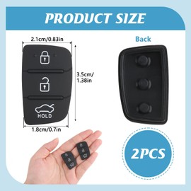 2 Pcsk 3-Button Key Fob Cover Replacement Car Key Cover Rubber Buttons Pads Compatible with Hyundai i40 i20 i30 i10 ix20 ix30 ix35 ix45 ix55 Santa Fe Tucson Elantra Accent Remote Control Pad