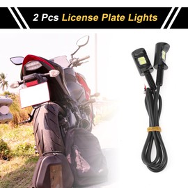 REPAIROCK 2 Pcs License Plate Light 12V LED Tag Lamp for Car Motorcycle Waterproof, Rainproof White LED Tag Lamp