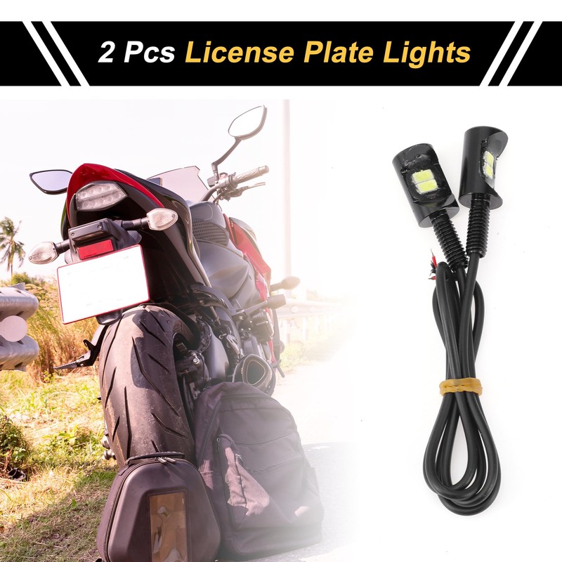 REPAIROCK 2 Pcs License Plate Light 12V LED Tag Lamp