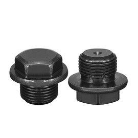 sourcing map Pack of 2 pipe fittings, hexagonal plug, carbon steel, M24 x 1.5 male thread