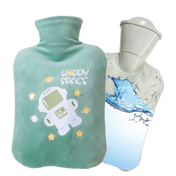 Hongmeru Hot Water Bottle, Capacity 0.3 gal (1 L/ 2 L), Hot Water Filler, No Electricity Required, Soft, Thick PVC, Leak Proof, Tasteless, Eco Hot Water Bottle, Cold Protection, Feet Warm, Ideal for