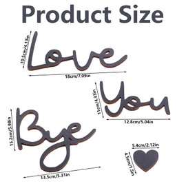 Gosknor Love You Bye Sign Above Door, Wooden Script Family Bedroom Door Topper Decor for Home Entryway Hallway Wall Heartwarming Housewarming Gift for Christmas Valentine's Thanksgiving Weddings