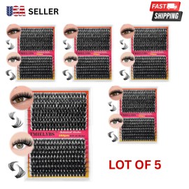 TMIELYBS LOT OF 5 - TMIELYBS DIY LASH CLUSTERS 288PCS 80D+100D D CURL MIX 10-16MM EYELASH