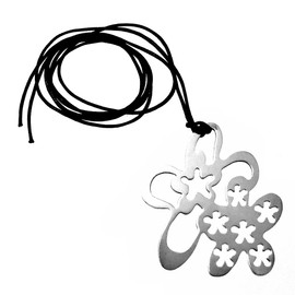 925 M Silver Pendant Law Open Lace Flowers [797]